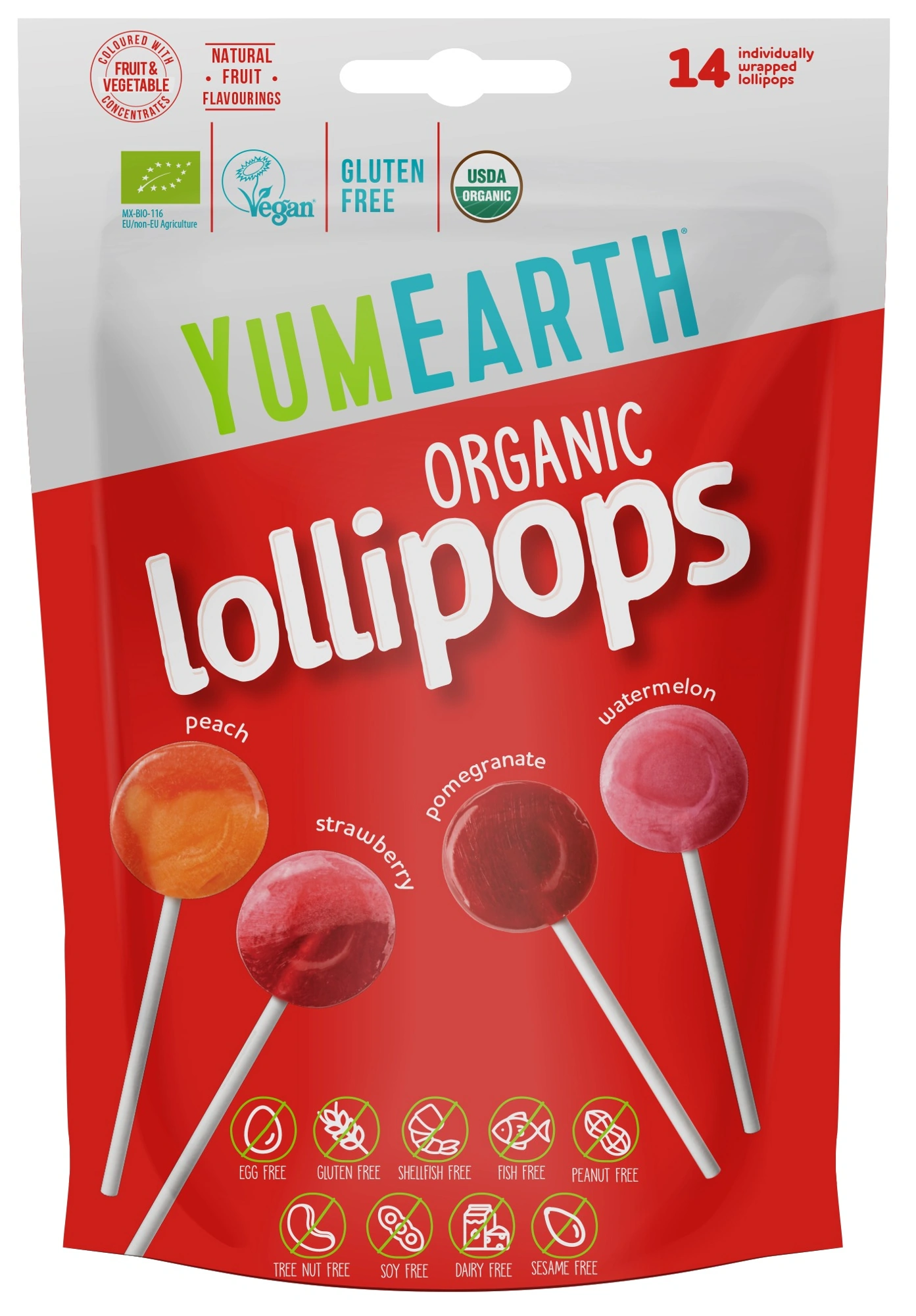 YumEarth Organic Fruit Pops – 14 lollipops