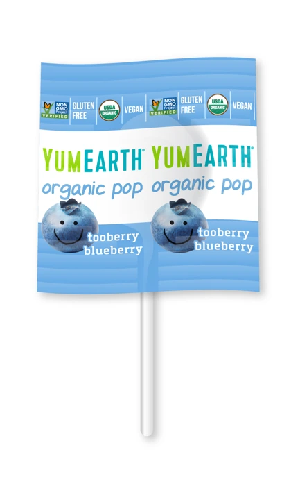 YumEarth Tooberry Blueberry individually wrapped organic lollipop