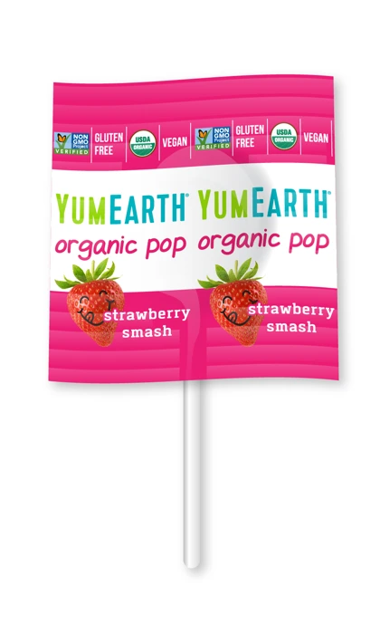 Strawberry organic lollipop